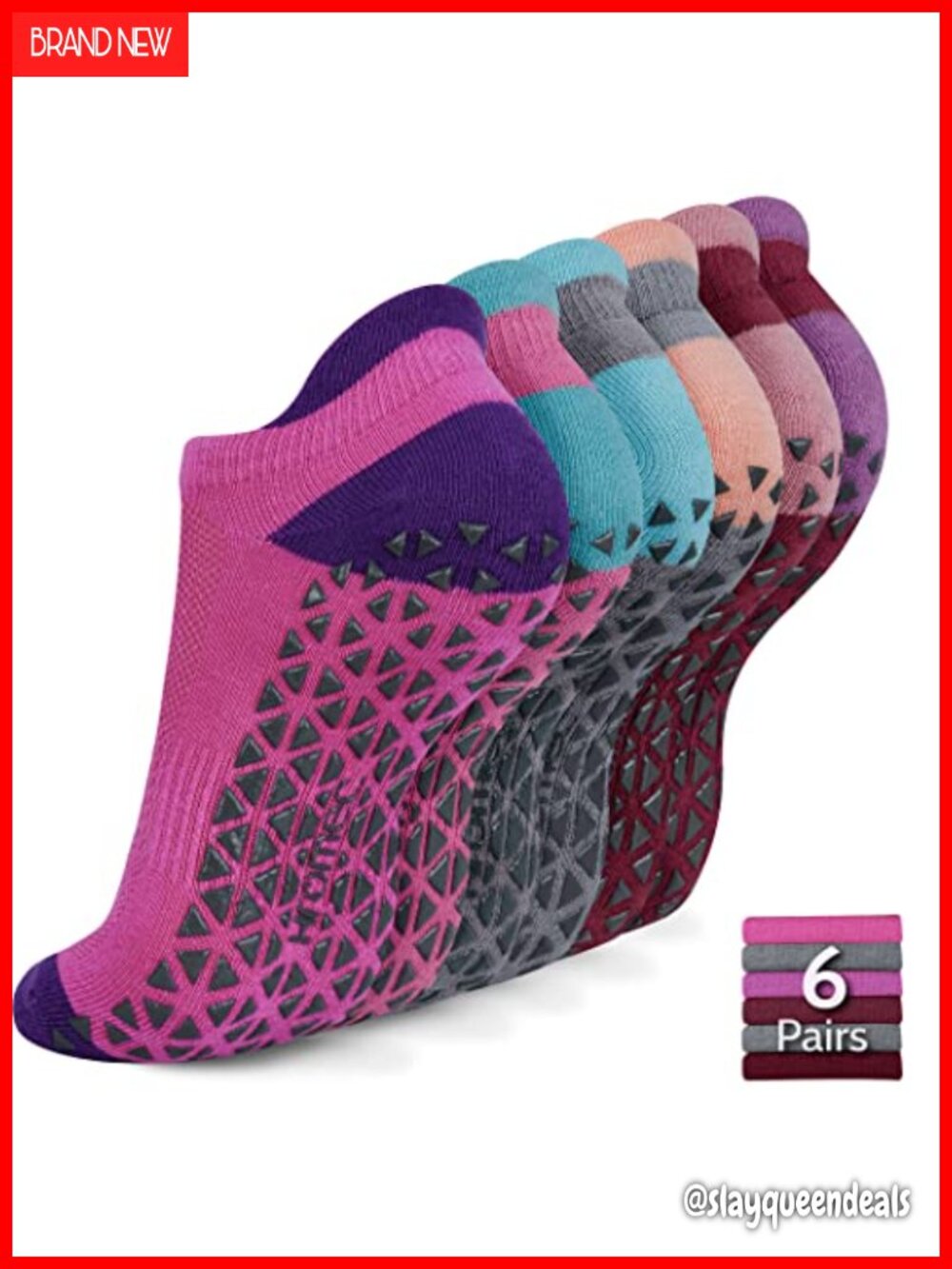 Non Slip Yoga Pilates Socks Silicone Grips Cotton Athletic Barre